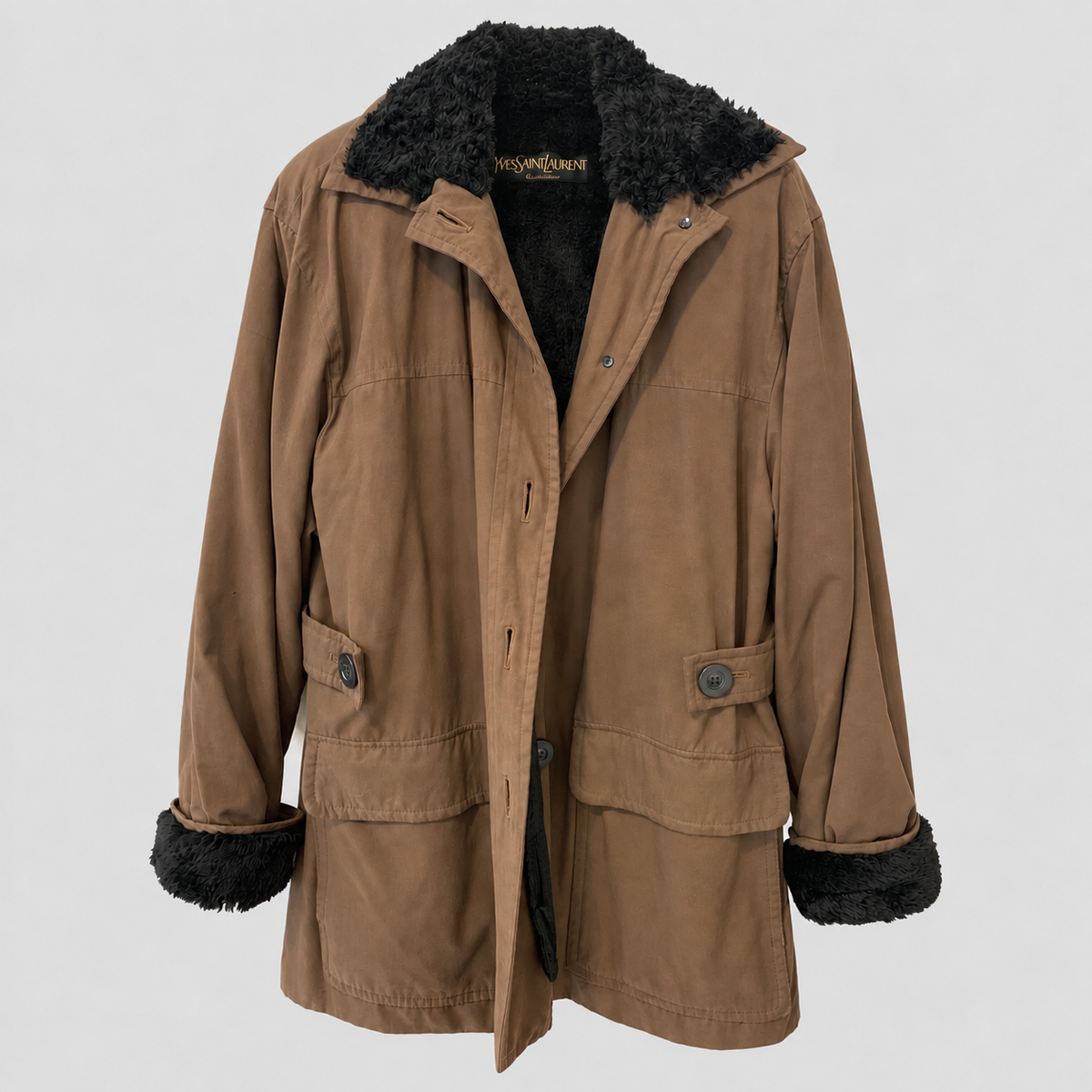 YVES SAINT LAURENT BROWN UTILITY JACKET
