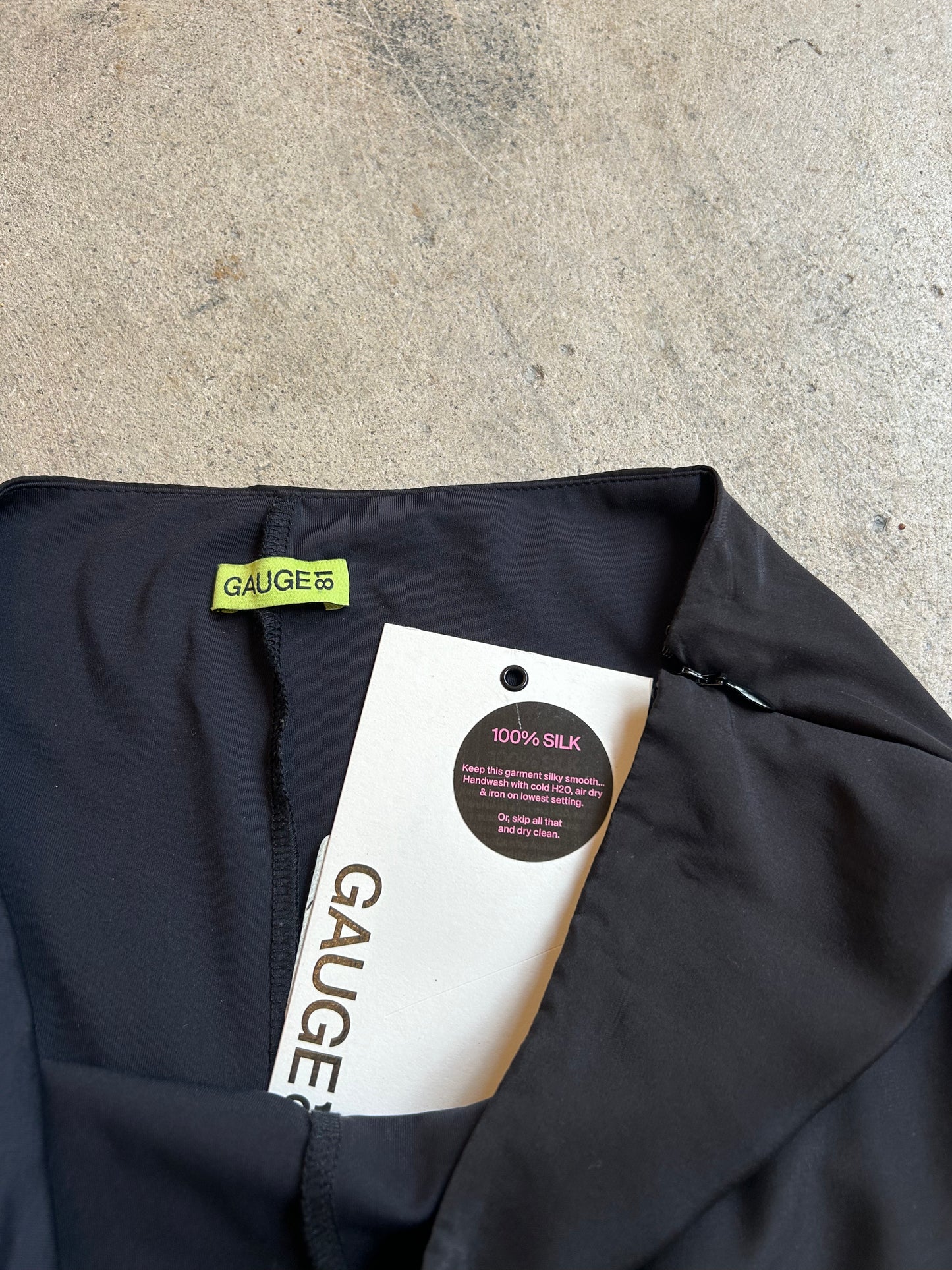 Gauge 81 Black Mini Silk Skirt
