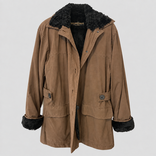 YVES SAINT LAURENT BROWN UTILITY JACKET