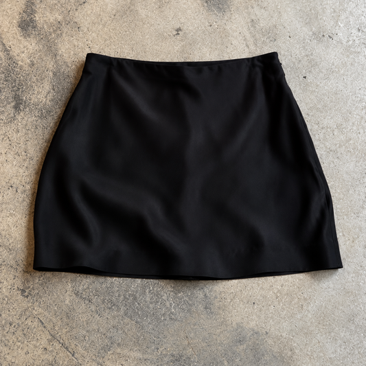GAUGE 81 BLACK MINI SILK SKIRT | SIZE SMALL