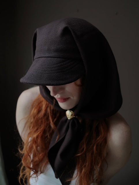 HIGH DIVE Brown Wool EDIE Cap - front view