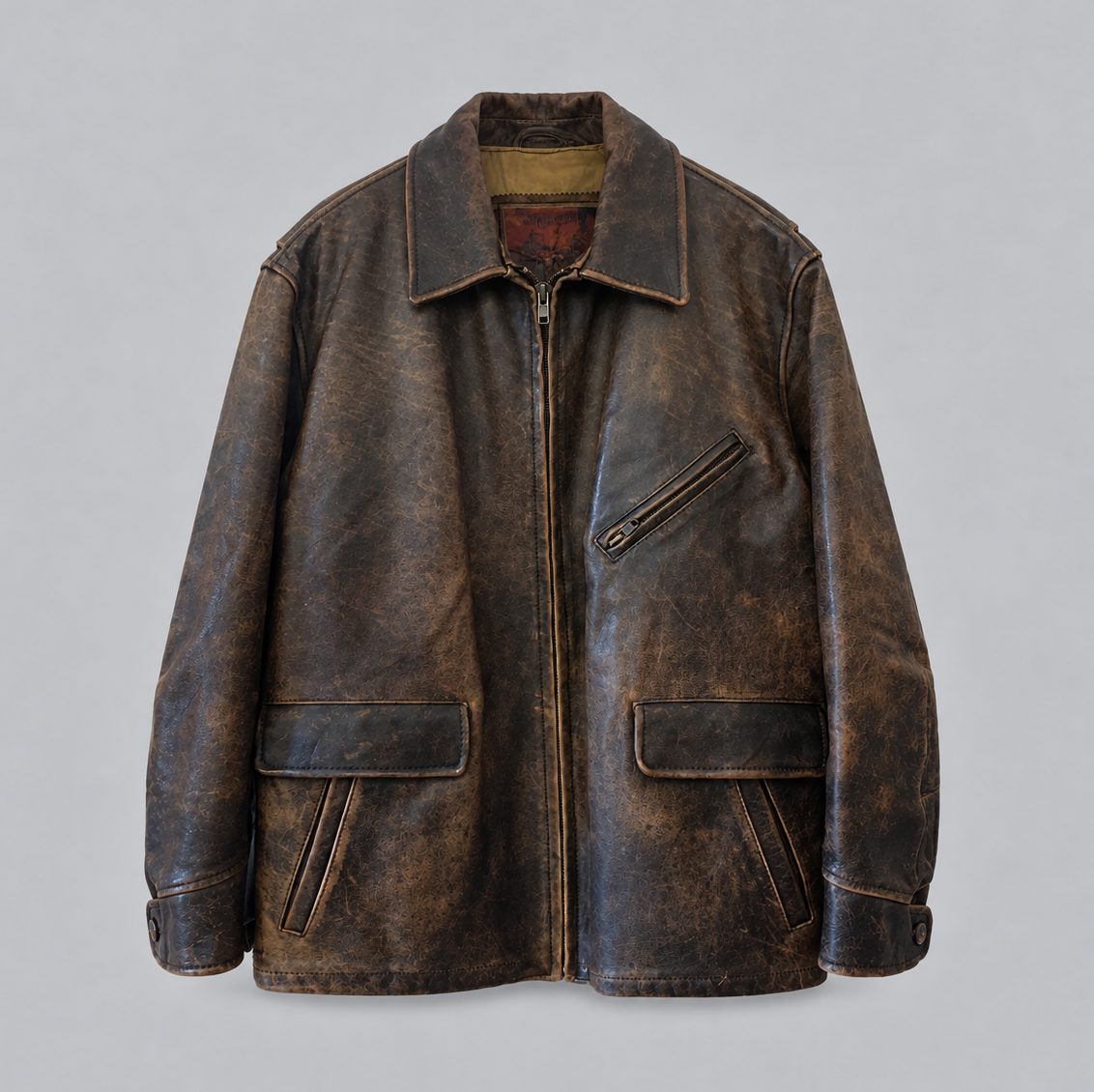 BROWN LEATHER JACKET | SIZE 56 EU