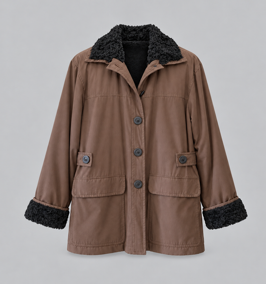 YVES SAINT LAURENT BROWN UTILITY JACKET | SIZE 6